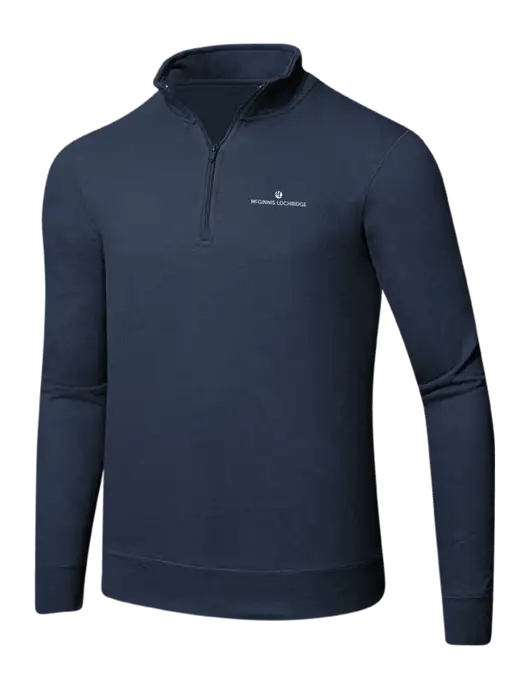 Team Navy 8.5 oz Ring Spun 1/4 Zip Pullover Sweatshirt w/McGinnis Logo