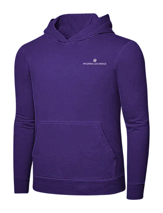 Purple 7.8 oz Ring Spun Hooded Sweatshirt w/McGinnis Logo