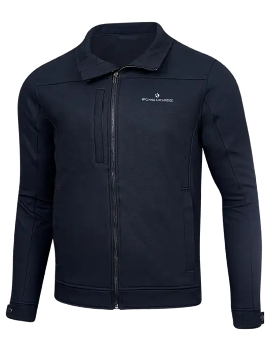 Cornerstone Navy Duck Bonded Soft Shell Jacket w/McGinnis Logo