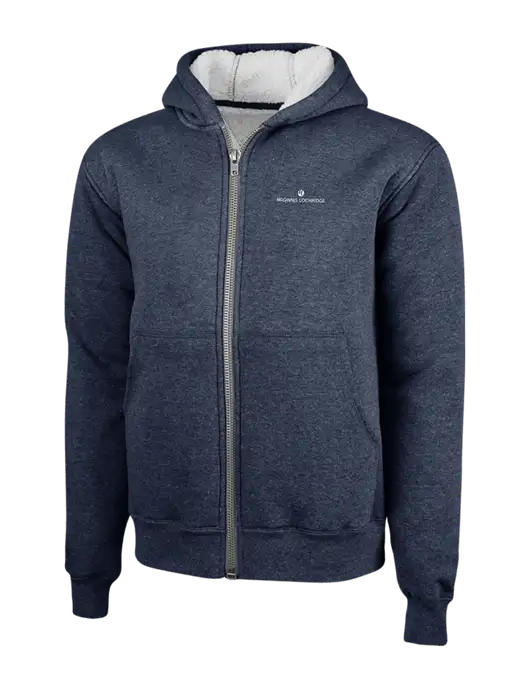 Cornerstone Navy Heavyweight Sherpa Lined Hooded Fleece Jacket w/McGinnis Logo