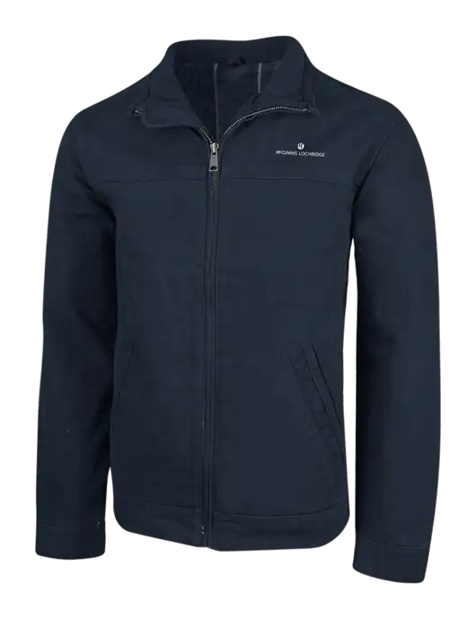 Cornerstone Navy Washed Duck Cloth Flannel Lined Work Jacket w/McGinnis Logo