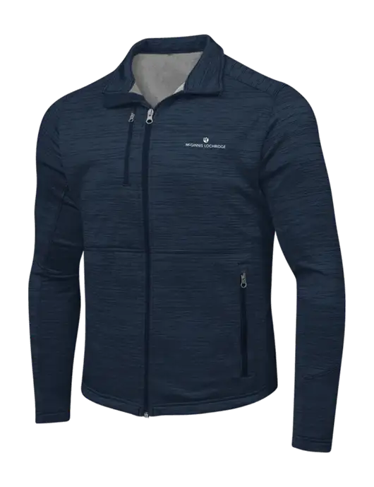 Navy Digi Stripe Fleece Jacket w/McGinnis Logo