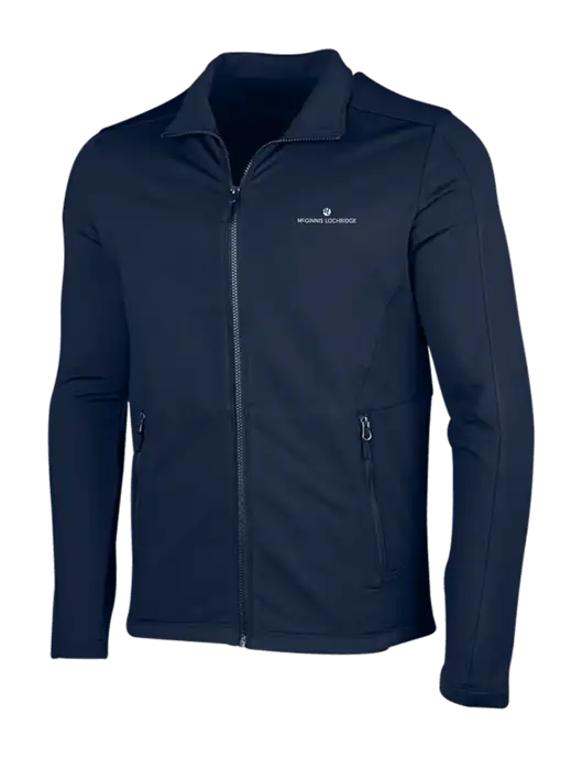 Navy Grid Fleece Jacket w/McGinnis Logo