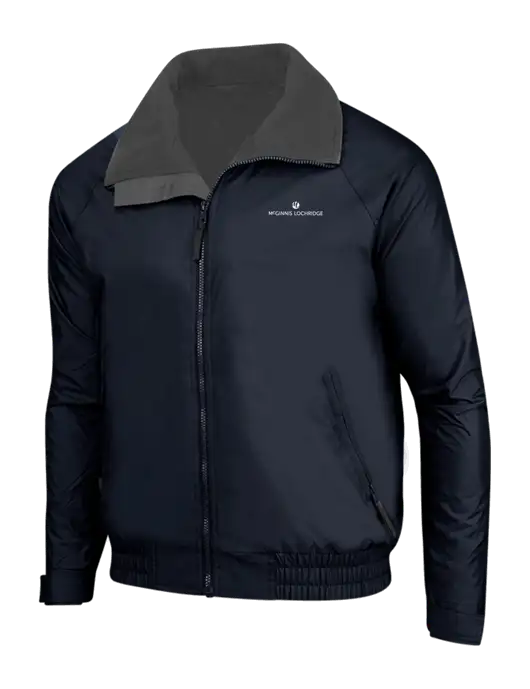 True Navy/Grey Heather Classic Competitor Jacket w/McGinnis Logo