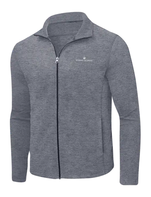 Light Navy Heather Microfleece Full-Zip Jacket w/McGinnis Logo