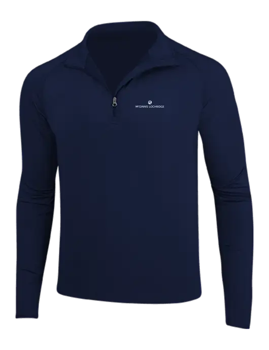 Navy Sport Wick Stretch 1/4 Zip Pullover w/McGinnis Logo