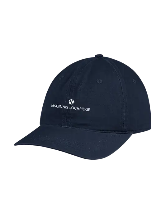 Garment Washed Unstructured Twill Navy Cap w/McGinnis Logo