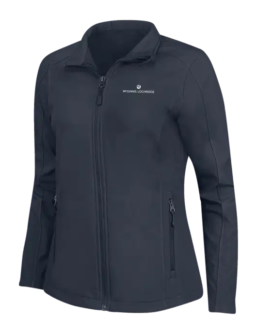Navy Womens Core Soft Shell Jacket w/McGinnis Logo