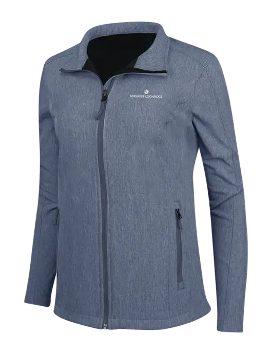 Navy Heather Womens Core Soft Shell Jacket w/McGinnis Logo