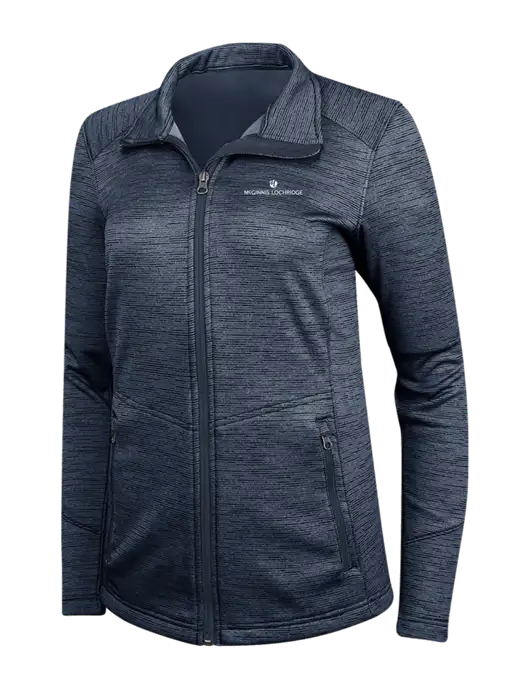 Navy Womens Digi Stripe Fleece Jacket w/McGinnis Logo