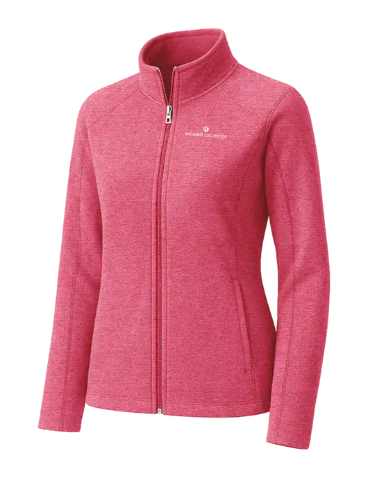 Fuchsia Heather Womens Heather Microfleece Full-Zip Jacket w/McGinnis Logo