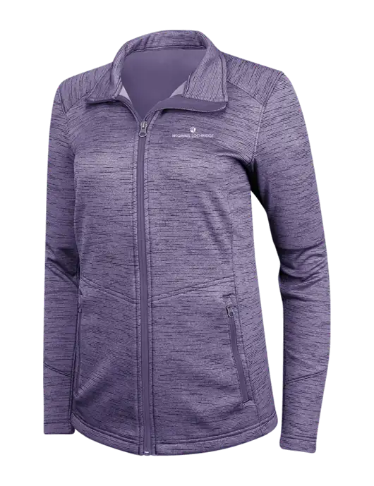 Purple Womens Digi Stripe Fleece Jacket w/McGinnis Logo