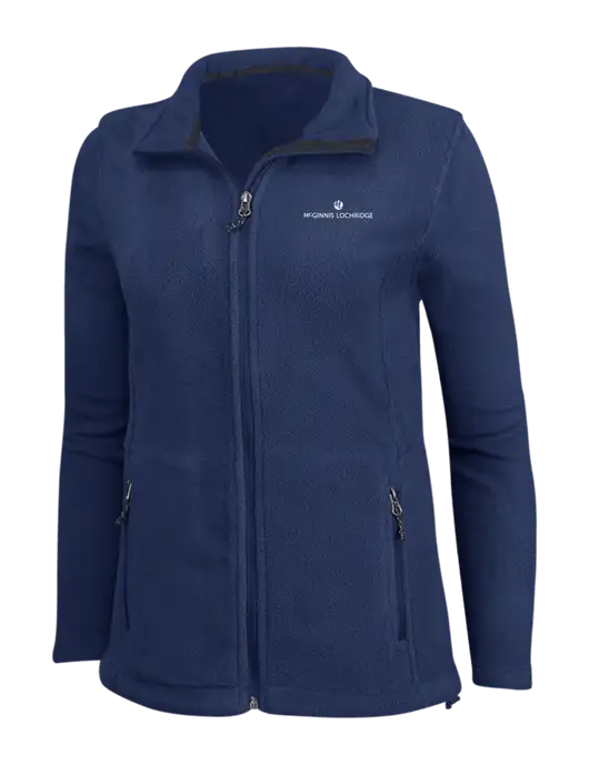 Womens Navy Fleece Jacket w/McGinnis Logo