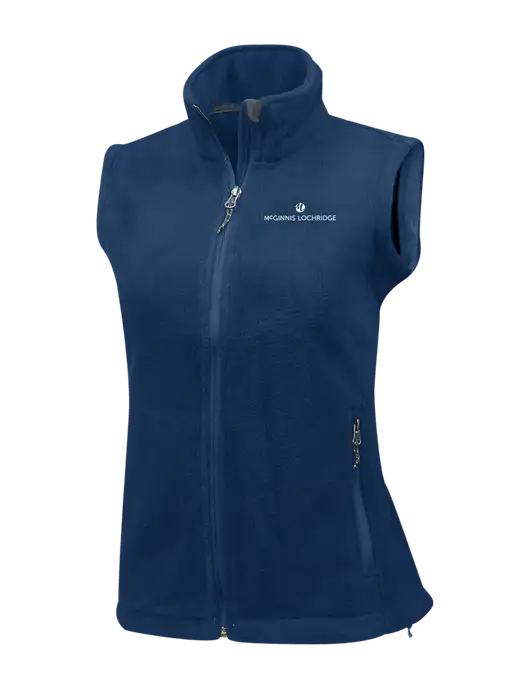 Navy Womens Fleece Vest w/McGinnis Logo