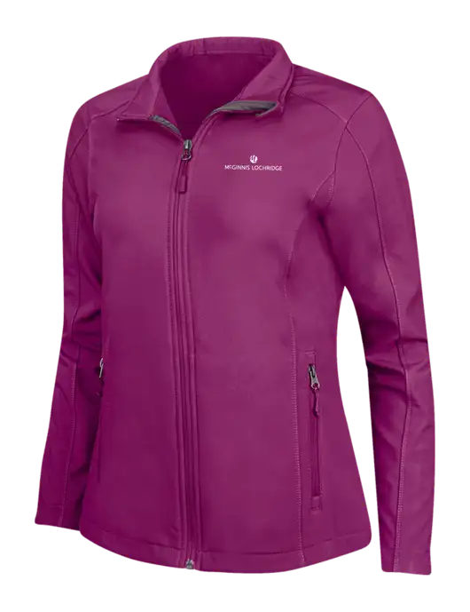 Dark Fuchsia Womens Core Soft Shell Jacket w/McGinnis Logo