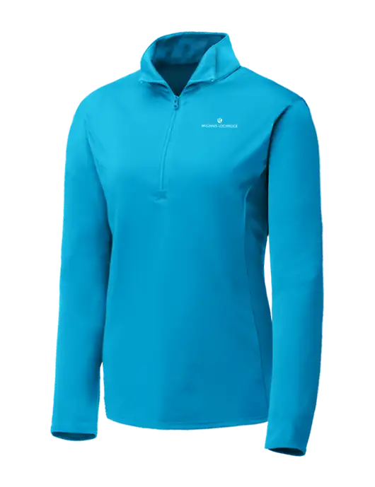 Sapphire Blue Womens Posicharge Competitor ¼ Zip Pullover w/McGinnis Logo