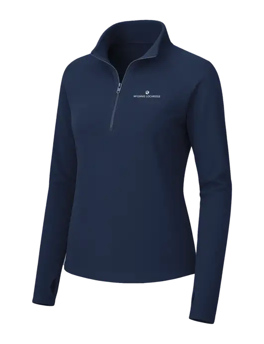 Womens Navy Microfleece 1/2 Zip Pullover w/McGinnis Logo