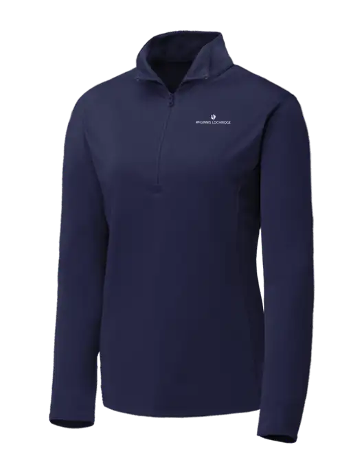 Navy Womens Posicharge Competitor ¼ Zip Pullover w/McGinnis Logo