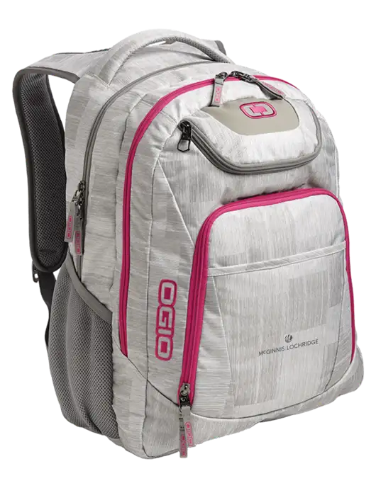 OGIO Light Grey/Pink Excelsior Laptop Backpack w/McGinnis Logo