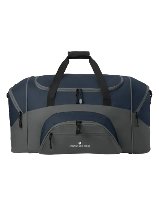 Standard Colorblock Navy/Dark Grey Sport Duffel w/McGinnis Logo