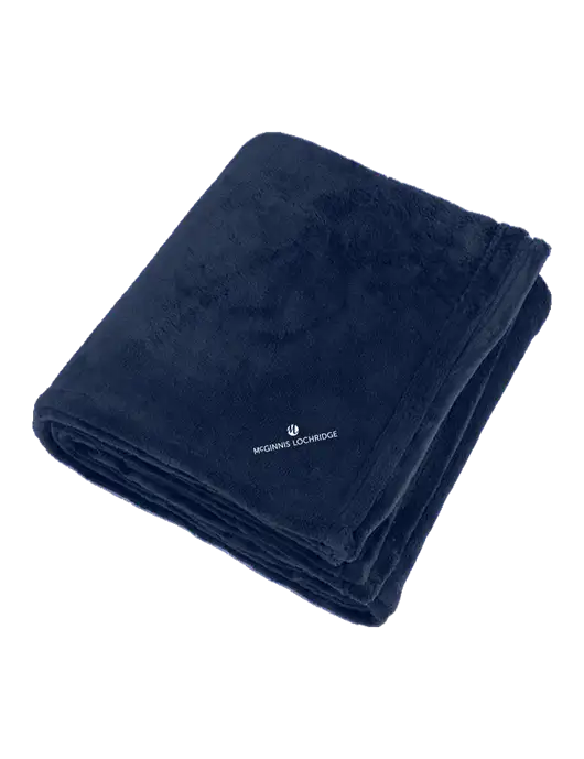 Oversized Deep Navy Ultra Plush Blanket w/McGinnis Logo
