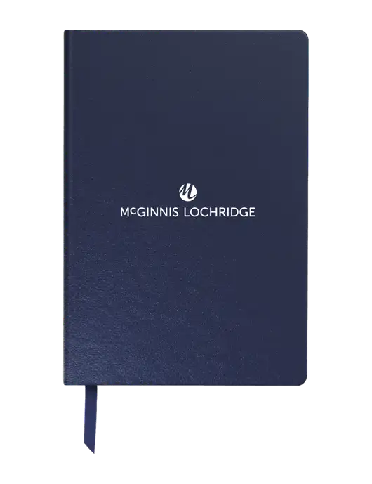 Achieve Navy Hardcover Journal, 5.5 x 8.37 w/McGinnis Logo