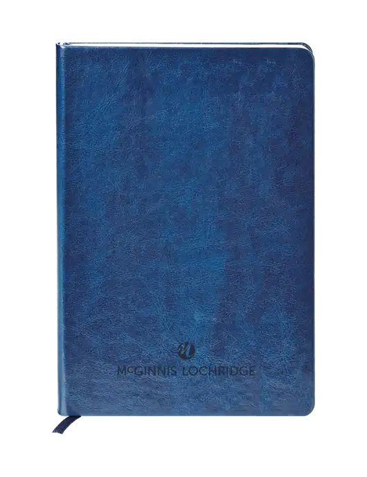 Fabrizio Blue Hard Cover 5.75 x 8.3 Journal w/McGinnis Logo