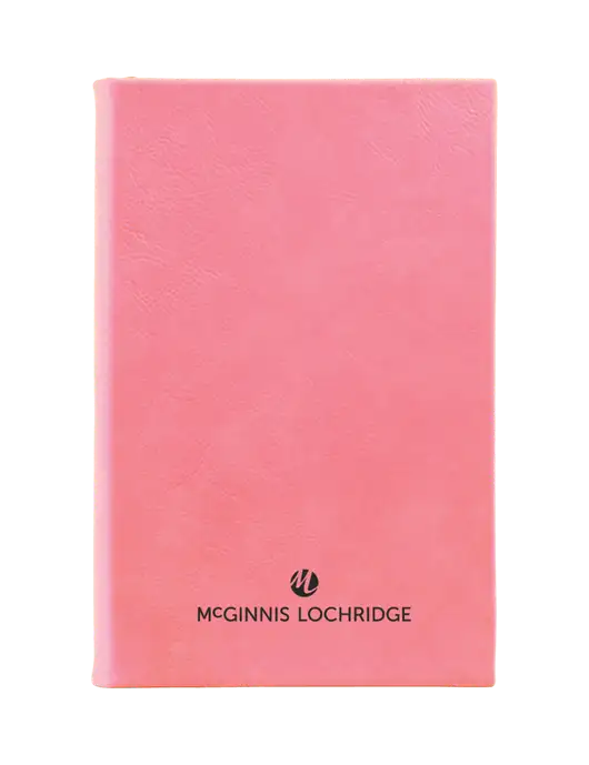 Pink Leatherette 5.25 x 8.25 Journal w/McGinnis Logo