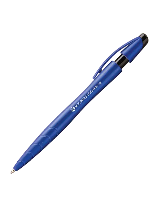 Awali Blue Metallic Pen - Black Ink w/McGinnis Logo