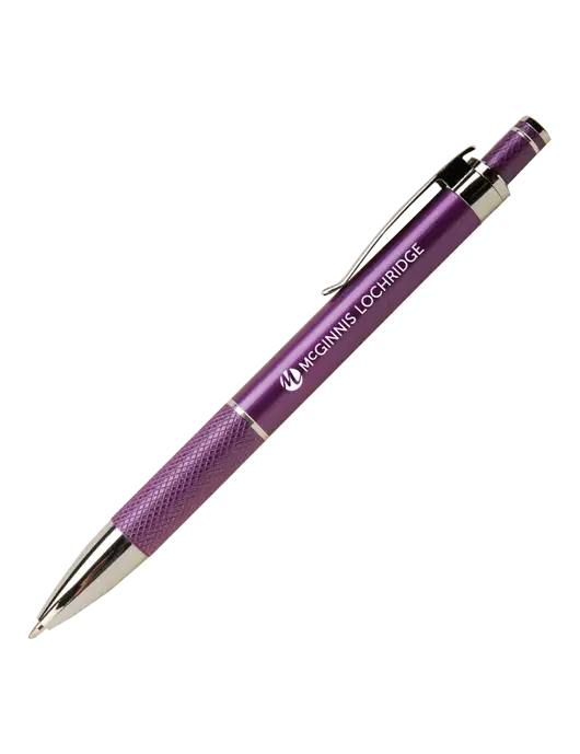 Diamond Etched Purple Pen - Black Ink w/McGinnis Logo