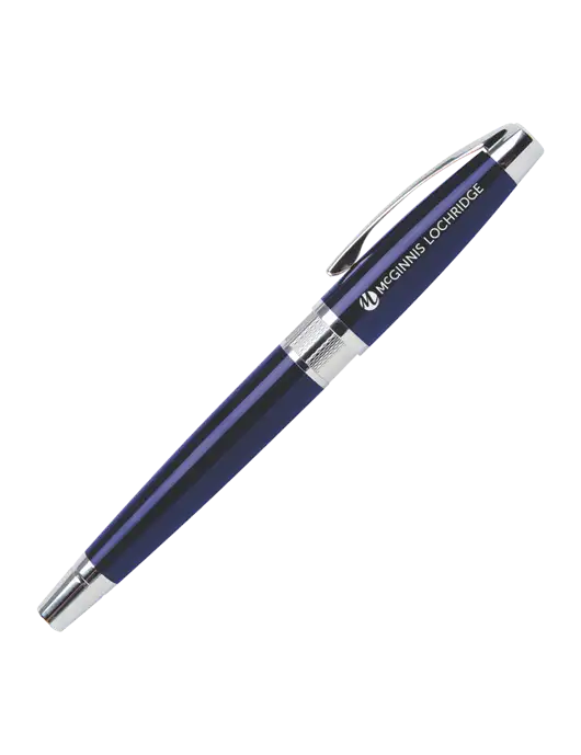 Masscotti Navy Rollerball Pen - Black Ink w/McGinnis Logo