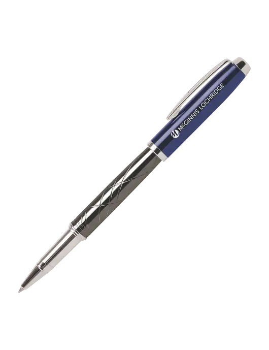Modernist Blue Rollerball Pen - Black Ink w/McGinnis Logo