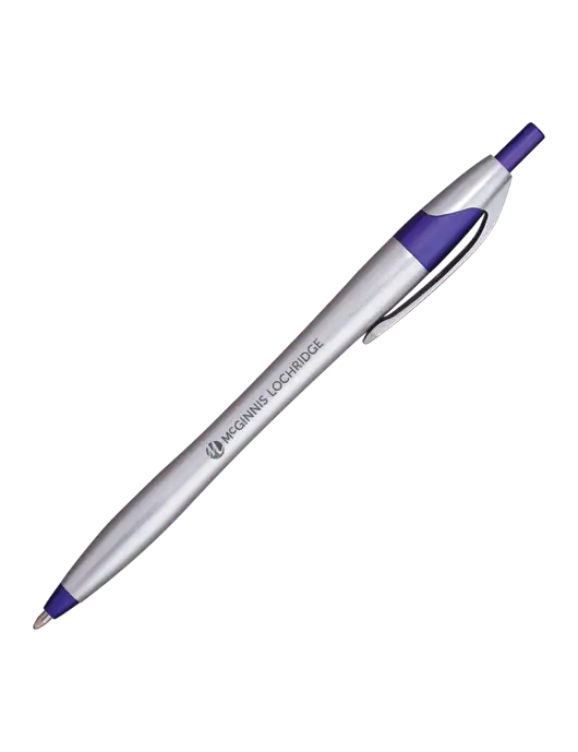 Novella Purple/Chrome Bright Pen - Blue Ink w/McGinnis Logo