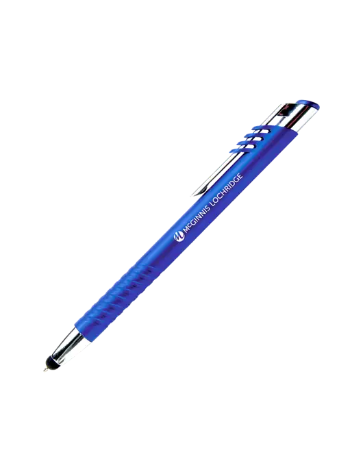 Schirhart Blue Stylus Pen - Blue Ink w/McGinnis Logo