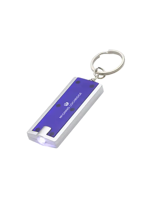 Simple Touch Blue LED Keychain w/McGinnis Logo