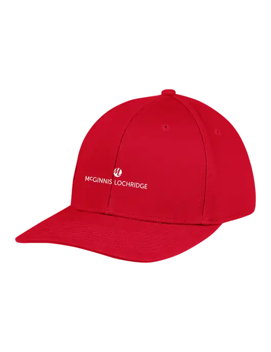 Premium Modern Structured Twill Red Snapback Cap w/McGinnis Logo