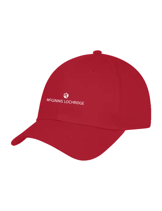 Red Structured Cap Hook & Loop w/McGinnis Logo