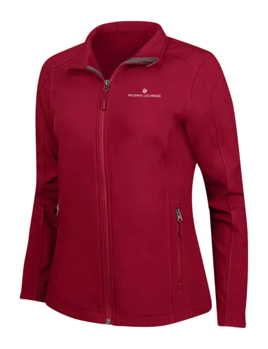 Red Womens Core Soft Shell Jacket w/McGinnis Logo