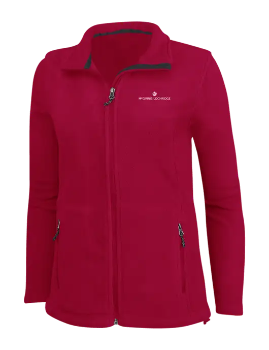 Womens Red Fleece Jacket w/McGinnis Logo