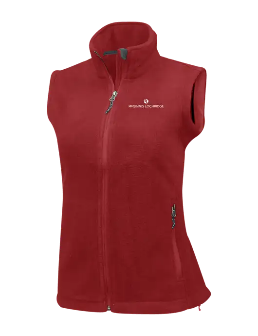 Red Womens Fleece Vest w/McGinnis Logo