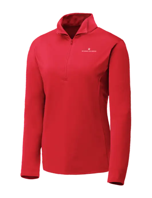 Red Womens Posicharge Competitor ¼ Zip Pullover w/McGinnis Logo