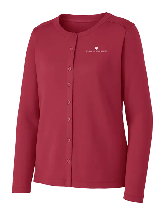 Rich Red Womens Concept Stretch Button-Front Cardigan Sweater w/McGinnis Logo
