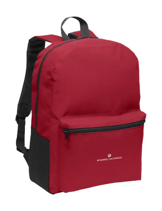 Casual Red Lightweight Laptop Backpack w/McGinnis Logo