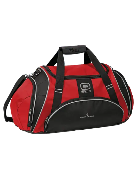 OGIO Red Crunch Duffel
 w/McGinnis Logo