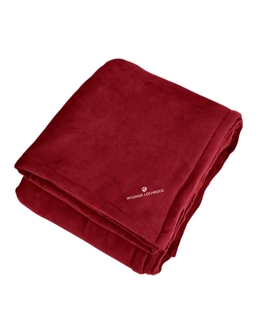 Mountain Lodge Red Rhubarb Blanket w/McGinnis Logo