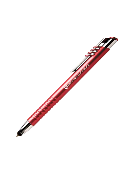 Schirhart Red Stylus Pen - Blue Ink w/McGinnis Logo