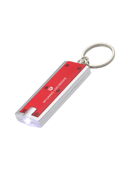 Simple Touch Red LED Keychain w/McGinnis Logo